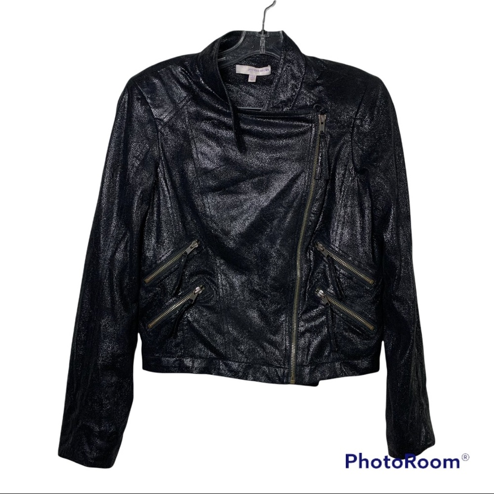 Lavender Brown black Zip up Jacket size small